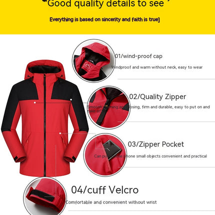 Men's Winter Snow Coat Warm Ski Jacket Waterproof Hooded Outerwear