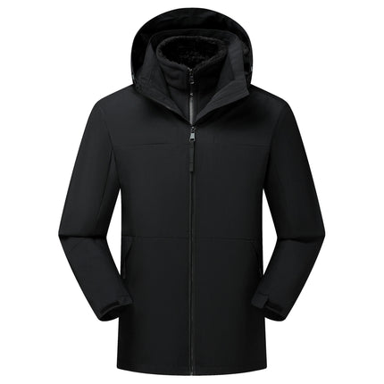 Men’s Ski Jacket 3 in 1 Waterproof Jacket Snow Jacket Windproof Hooded with Fleece Coat