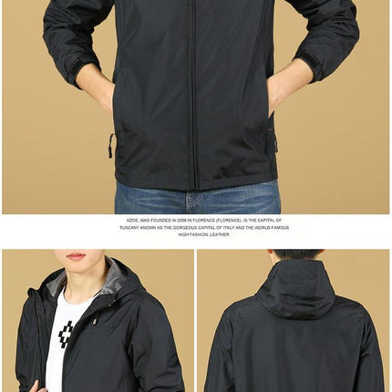 Men's Lightweight Softshell Jacket Hooded Water Resistant Coats