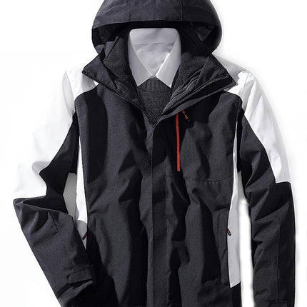 Men's Women's 3 in 1 Winter Ski Jacket Warm Fleece Liner Jacket Snow Coat with Hood