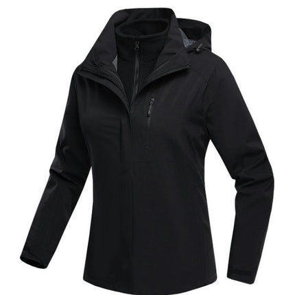 Men's Women's 3 in 1 Winter Ski Jacket Warm Fleece Liner Jacket Snow Coat with Hood