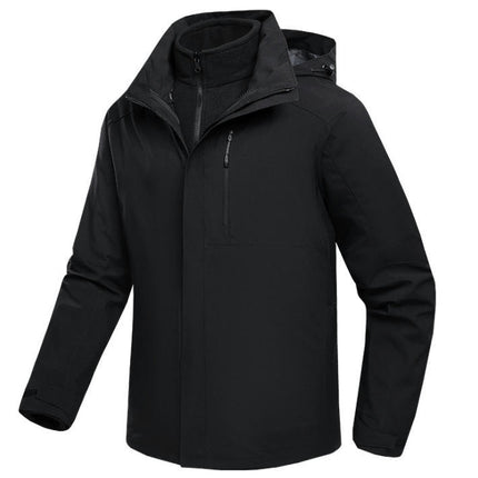 Men's Women's 3 in 1 Winter Ski Jacket Warm Fleece Liner Jacket Snow Coat with Hood