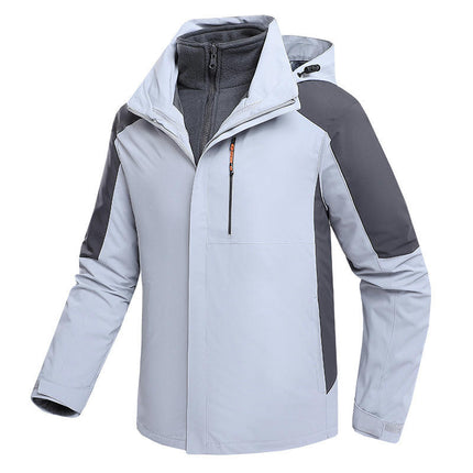 Men's Women's 3 in 1 Winter Ski Jacket Warm Fleece Liner Jacket Snow Coat with Hood