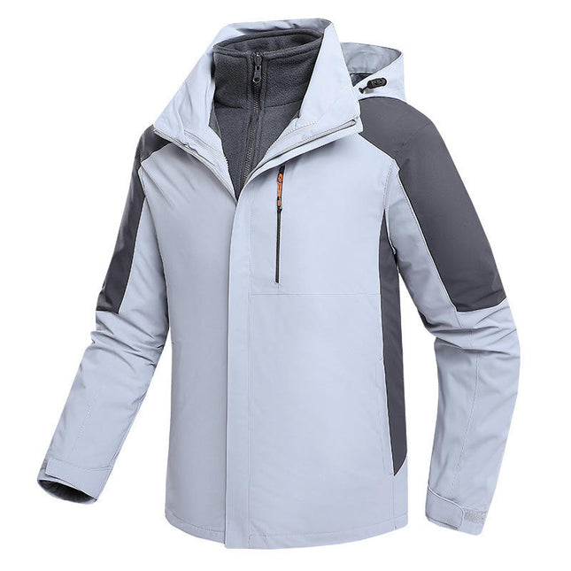 Men's Women's 3 in 1 Winter Ski Jacket Warm Fleece Liner Jacket Snow Coat with Hood