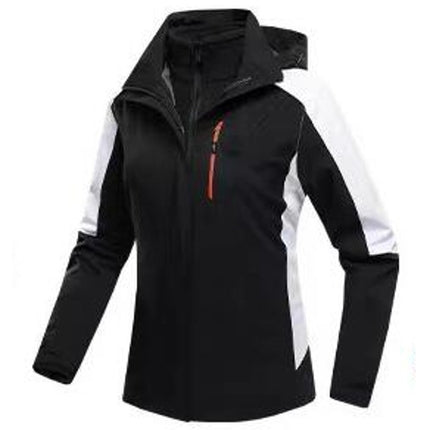 Men's Women's 3 in 1 Winter Ski Jacket Warm Fleece Liner Jacket Snow Coat with Hood