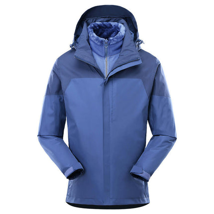 Men's 3 in 1 Waterproof Ski Jacket Windproof Winter Snow Coat Warm Raincoat