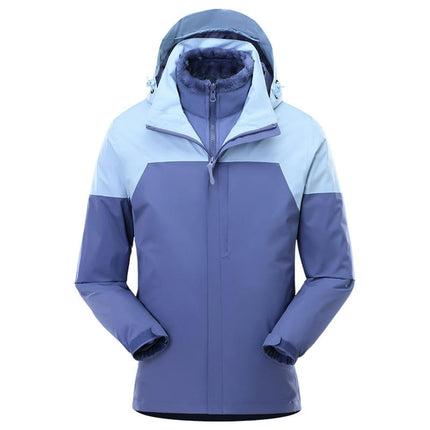 Men's 3 in 1 Waterproof Ski Jacket Windproof Winter Snow Coat Warm Raincoat