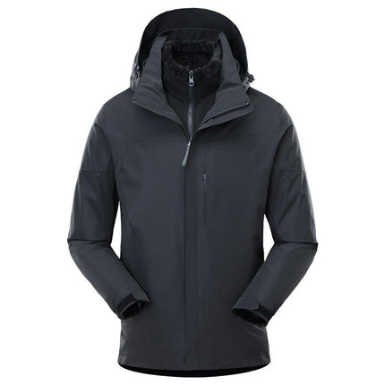 Men's 3 in 1 Waterproof Ski Jacket Windproof Winter Snow Coat Warm Raincoat