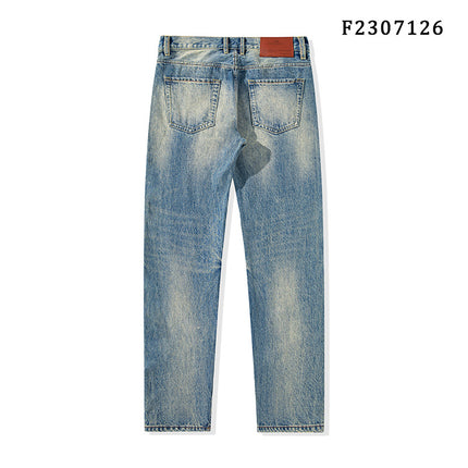 Men's Distressed Jeans Men Loose-Fit Straight Leg Denim Pants