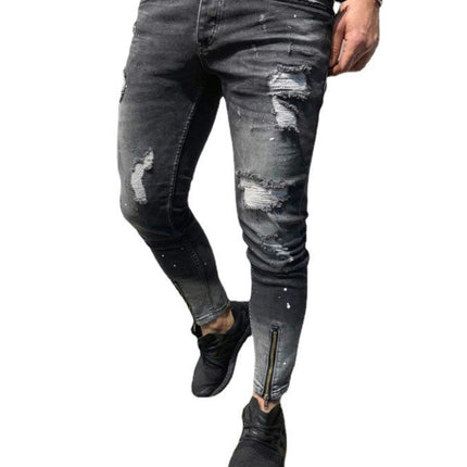 Men's Ripped Jeans Slim Fit Skinny Stretch Jeans Pants