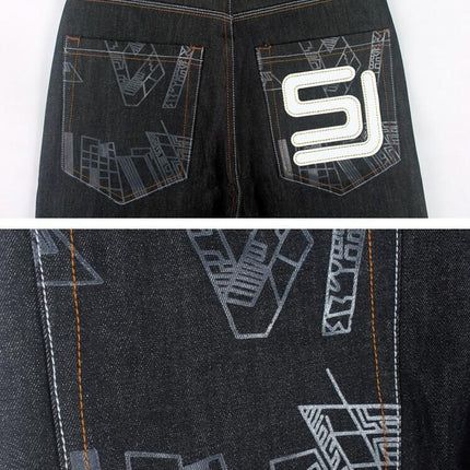 Men's Baggy Jeans Hip Hop Loose fit Cargo Denim Pants