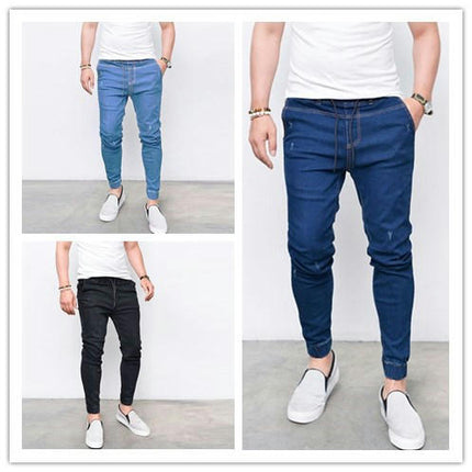 Men's Jeans Skinny Stretch Premium High Rise Jeans Elastic Waist