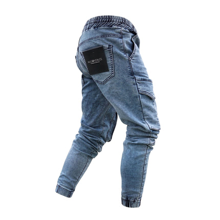 Men's Elastic Waist Jeans Slim Fit Skinny Stretch Jeans Pants