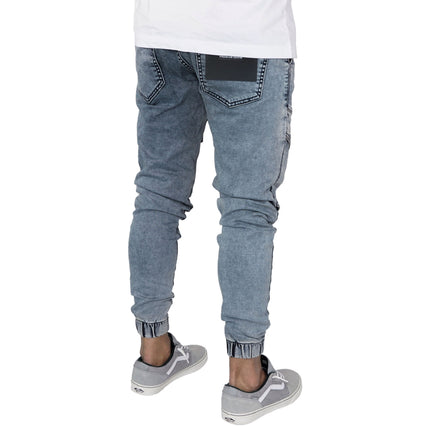 Men's Elastic Waist Jeans Slim Fit Skinny Stretch Jeans Pants