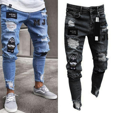 Skinny Jeans for Men Stretch Slim Fit Ripped Distressed