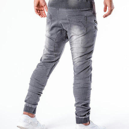 Men's Skinny Jeans Stretch Elastic Waist Tapered Leg Denim Pants for Men