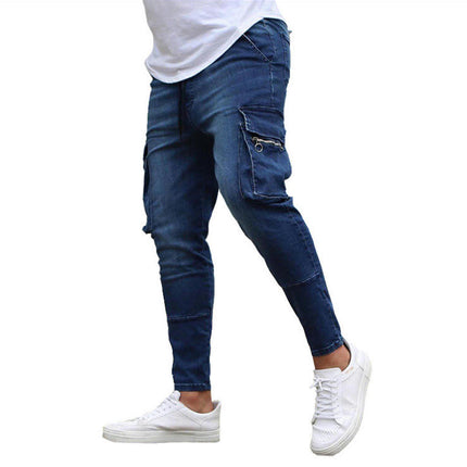 Men's Slim Fit Stretch Jeans Skinny Jeans for Men, Comfort Flex Waist Cargo Denim Pants