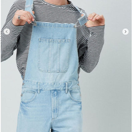 Men's Denim Overalls Dungarees Jeans Jumpsuits with Adjustable Straps and Pocket