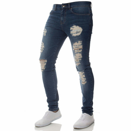 Men's Skinny Ripped Jeans Stretchy Slim Fit Jeans Pants