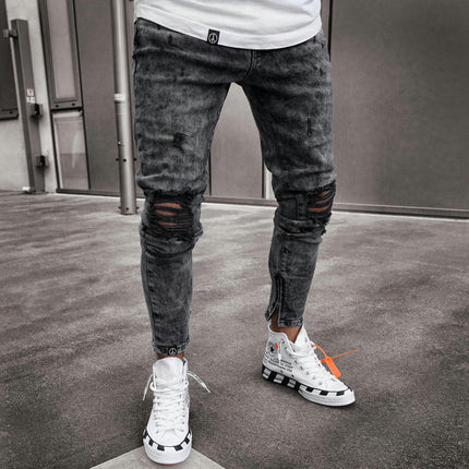 Men's Slim Fit Ripped Stretch Skinny Jeans for Men, Tapered Leg Fashion