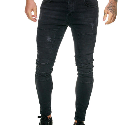 Men's Skinny Ripped Jeans Slim Fit Stretch Jeans Pants