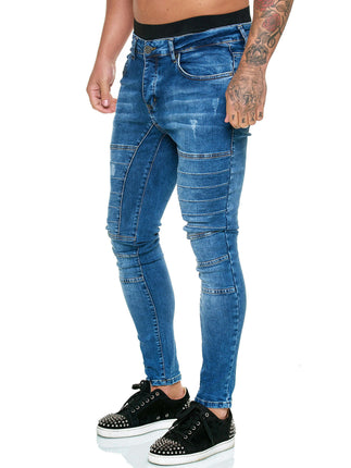 Men's Skinny Ripped Jeans Slim Fit Stretch Jeans Pants