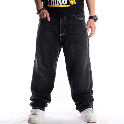 Men's Vintage Hip Hop Style Jeans Loose Fit Denim Pants