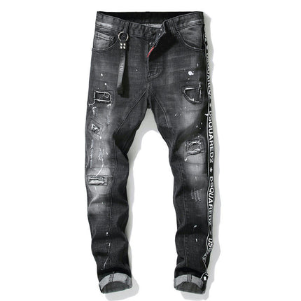 Men's Ripped Jeans,Slim Fit Distressed Straight Leg Fashion Denim Pants