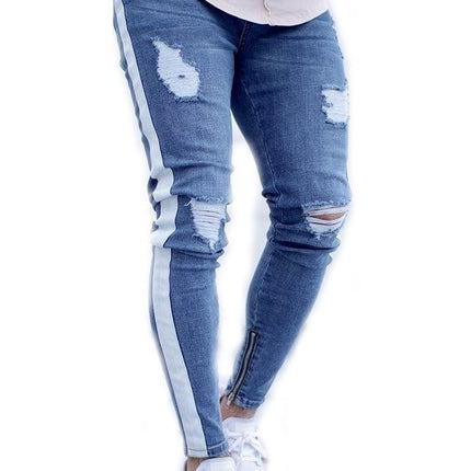 Men's Slim Fit Ripped Stretch Skinny Jeans for Men, Tapered Leg Fashion Pants