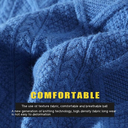 Men's Cable Knit Jumpers Casual Crew Neck Thick Warm Long Sleeve Sweater Pullover Tops for Men