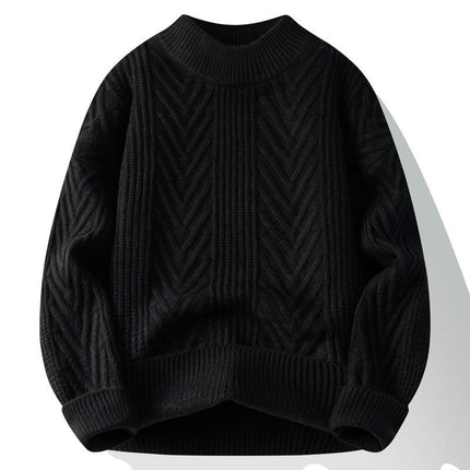 Men's Sweater Winter Knit Crew Neck Sweater Long Sleeve Soft Warm Knit Pullover