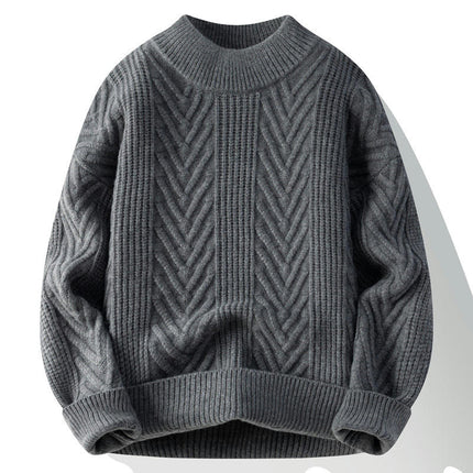 Men's Sweater Winter Knit Crew Neck Sweater Long Sleeve Soft Warm Knit Pullover