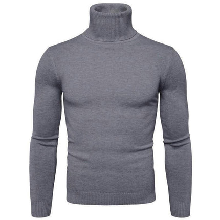 Turtle Collar Men's Sweater Slim Warm Lightweight Long Sleeve Turtleneck Pullover