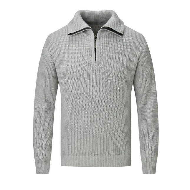 Men's Quarter Zip Sweater Casual Mock Neck Pullover Slim Fit Knit  Sweater