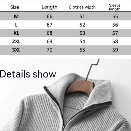 Men's Quarter Zip Sweater Casual Mock Neck Pullover Slim Fit Knit  Sweater