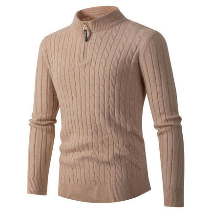 Men's Soft Sweaters Quarter Zip Pullover Classic Ribbed Half Turtleneck  Sweater for Men