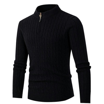 Men's Soft Sweaters Quarter Zip Pullover Classic Ribbed Half Turtleneck  Sweater for Men