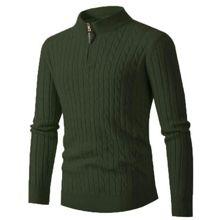 Men's Soft Sweaters Quarter Zip Pullover Classic Ribbed Half Turtleneck  Sweater for Men