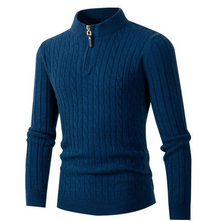 Men's Soft Sweaters Quarter Zip Pullover Classic Ribbed Half Turtleneck  Sweater for Men