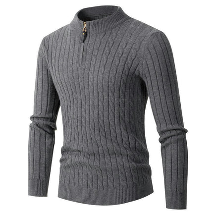 Men's Soft Sweaters Quarter Zip Pullover Classic Ribbed Half Turtleneck  Sweater for Men