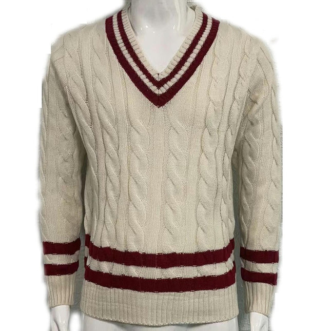 Mens V Neck Twisted Stripe  Long Sleeve Jumper Knitted Top Soft Knit New Pullover Knitwwear