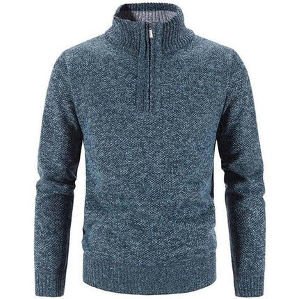 Men's Sweater Quarter Zip Pullover,  Slim Men's Clothing, Business Casual Long Sleeve Turtleneck Sweater