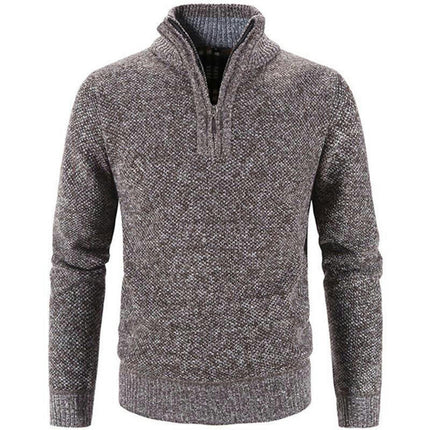 Men's Sweater Quarter Zip Pullover,  Slim Men's Clothing, Business Casual Long Sleeve Turtleneck Sweater