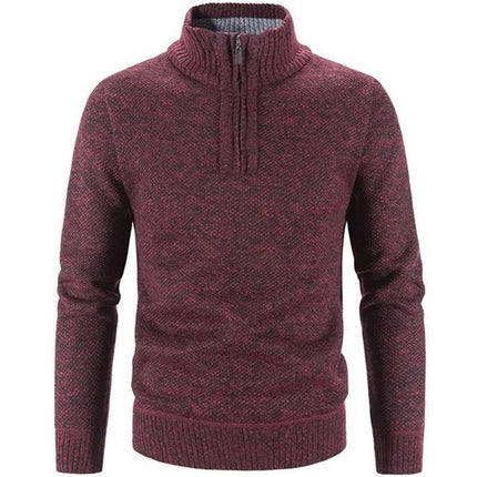 Men's Sweater Quarter Zip Pullover,  Slim Men's Clothing, Business Casual Long Sleeve Turtleneck Sweater