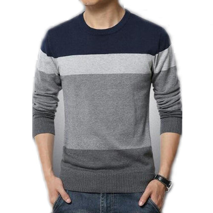 Winter Sweater for Men Casual Crew Neck Sweater Long Sleeve Knitted Jumpers Warm Ribbed Knitwear