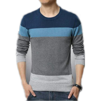 Winter Sweater for Men Casual Crew Neck Sweater Long Sleeve Knitted Jumpers Warm Ribbed Knitwear