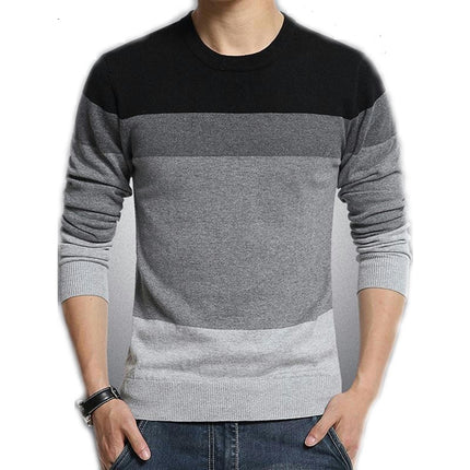 Winter Sweater for Men Casual Crew Neck Sweater Long Sleeve Knitted Jumpers Warm Ribbed Knitwear