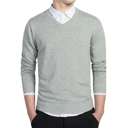 Mens Casual Slim Fit Pullover Sweaters Knitted Tops Lightweight Longsleeve Basic Designed