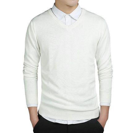 Mens Casual Slim Fit Pullover Sweaters Knitted Tops Lightweight Longsleeve Basic Designed