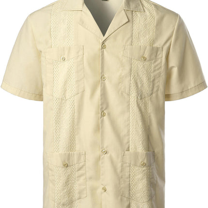 Men Short Sleeve Shirt Casual Summer Beach Button Down Shirts